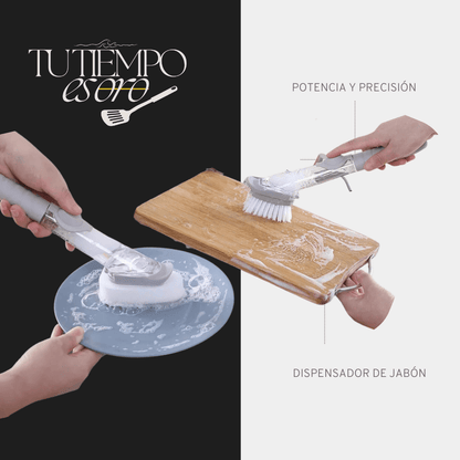 Cepillo con Dispensador Automático - Limpia sin perder tiempo